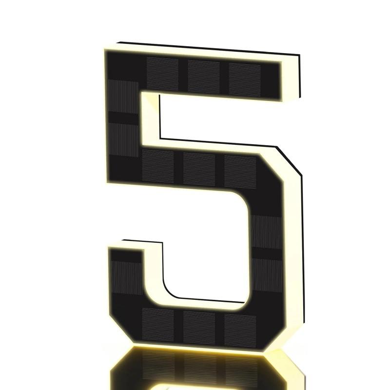 New LED Solar House Numbers 12CM, IP65 Waterproof Illuminated Address Sign, Outdoor Light for Home Hotel Bar Street