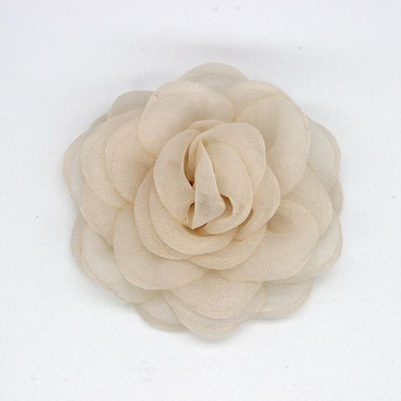 6Cm Black White Camellia Flower Brooches Korean  Corsage Lapel Pins Dress Shirt Suit Accessories For Women Lapel Pins