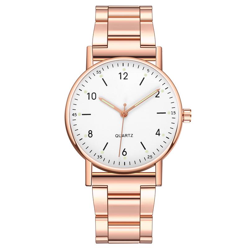 Montre Quartz pour Femme Acier Inoxydable Cadran Lumineux Montre de Loisir Tendance Simple Montre-Bracelet Quartz Reloj Mujer Montre Femmes
