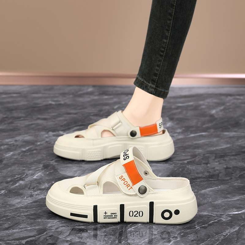 Plus Size Women's Shoes 41-43 Hollow Sports Sandals 42 Summer Breathable Mesh Feet Wide Fat Sports Forrest Gump Shoes Women