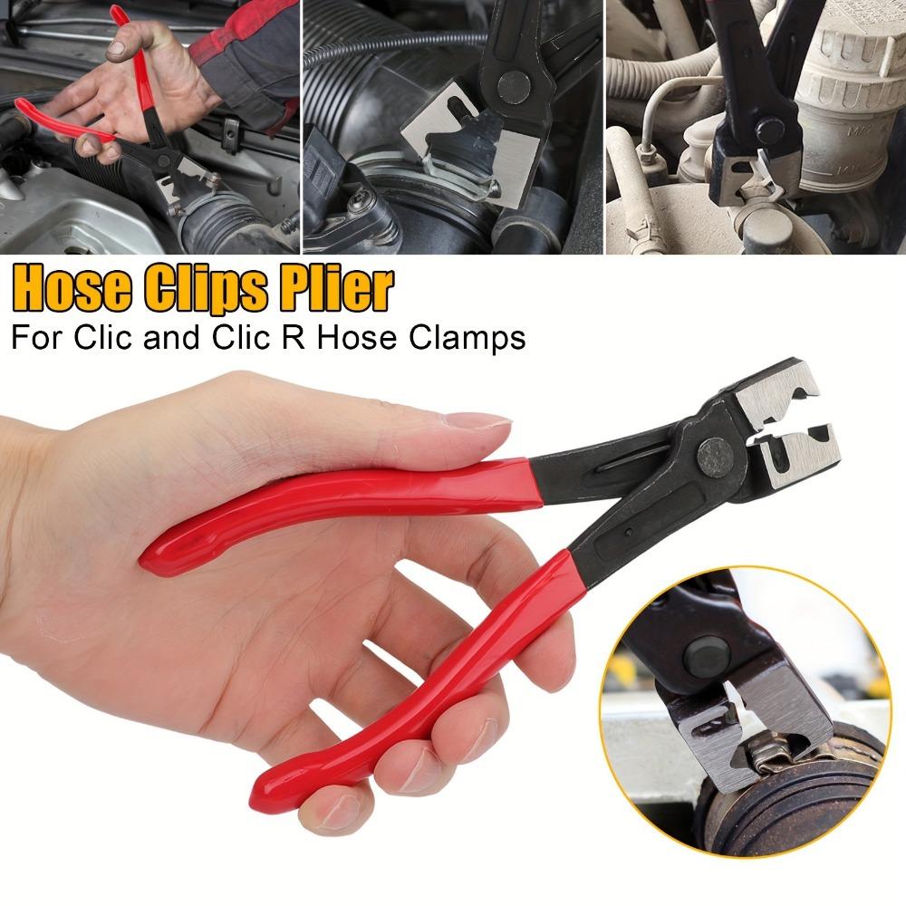 7in Clic-R Type Hose Clamp Plier, CV Boot Clamp Snap Pliers, Heavy-Duty Metal for Car Water Air Conditioner Pipe Repair