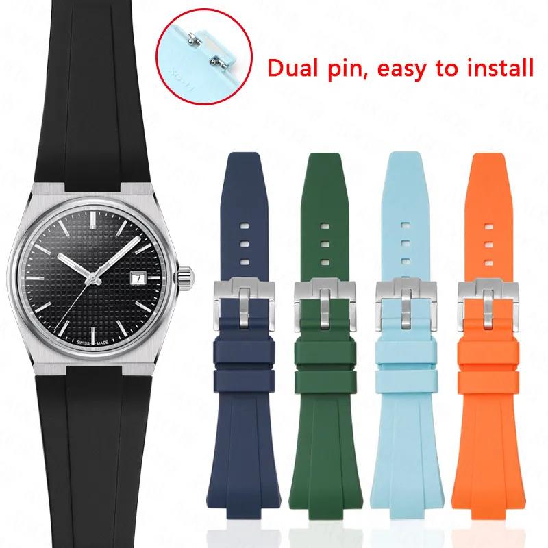 Silicone Strap for Tissot PRX 35MM/40MM Series Men Women Casual Fashion Replacement Rubber Strap + Quick Release Tools