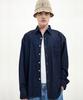 Triple Sense Wrinkle-Free Oversized Denim Shirt_Indigo