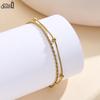 EFFIE QUEEN Stainless Steel 18k Gold Chopin & Snake Chain Bracelet Simple Jewelry for Women, Men Banquet Party Hand Gift STCB10