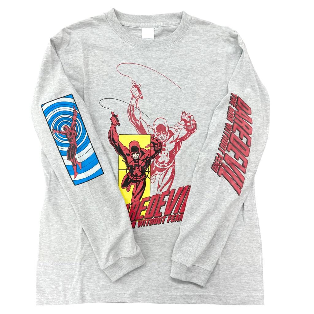 Small Planet Marvel Sleeve Print Long Sleeve T-Shirt Daredevil Ash, Size M