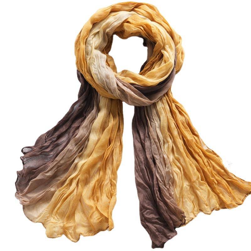 Twist Scarf Color Matching Women'S Scarf Contrasting Color Imitation Hand-Painted Printed Scarf