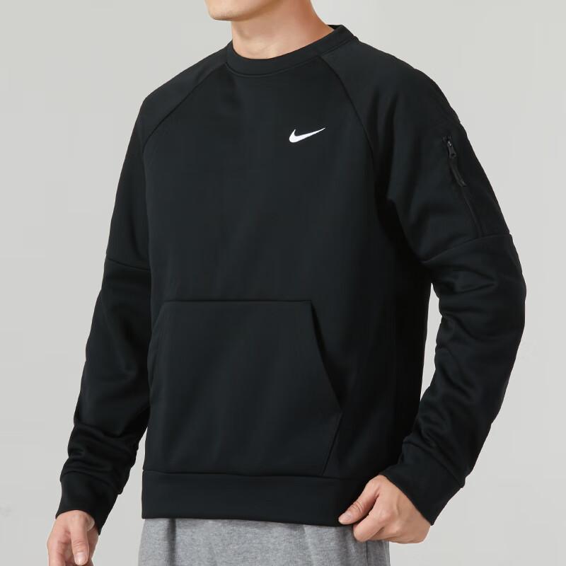 Nike Solid Color Crew Neck Sports Sweatshirt Men sweatshirt Black FB8506-010