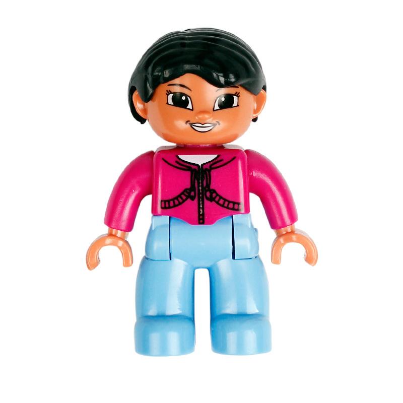 Big Building Blocks Boy Girls Family Policemen Figures Doll Compatible Duplos Children Kids Self Locking Bricks Assemble Toys
