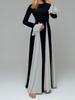2025 Spring European & American Sling Colorblock Loose Swing Waist-Hugging Dress for Women