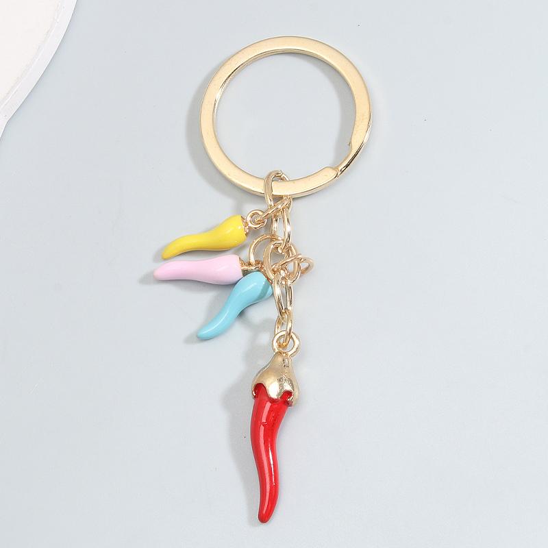 Creative Red Colorful Pepper Keychain Mini Vegetable Key Rings For Best Friends Women Men Gift Car Bag DIY Handmade Jewelry
