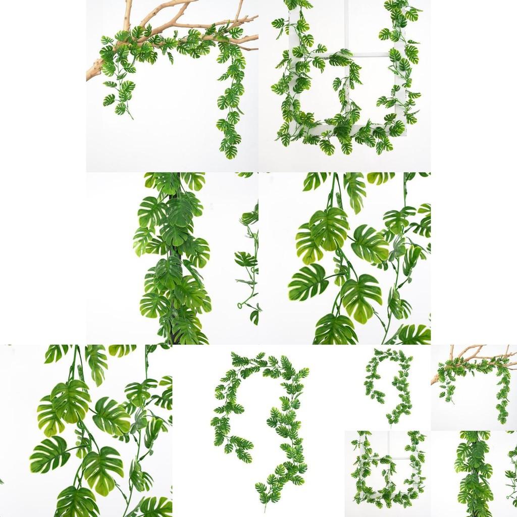 Faux Plant Monstera Deliciosa Liebm Vines Wall Hanging With Silk Flowers For Wedding And Restaurant Interior Decor