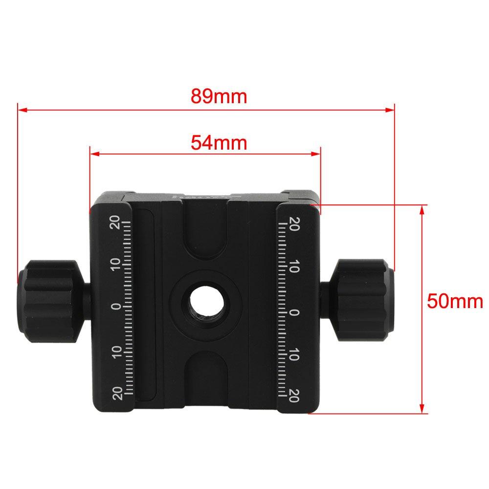 Haoge 50mm Subtend Double Dual Quick Release Clamp for Arca Swiss RRS Benro Rail Plate Nodal Slide CP-50BII