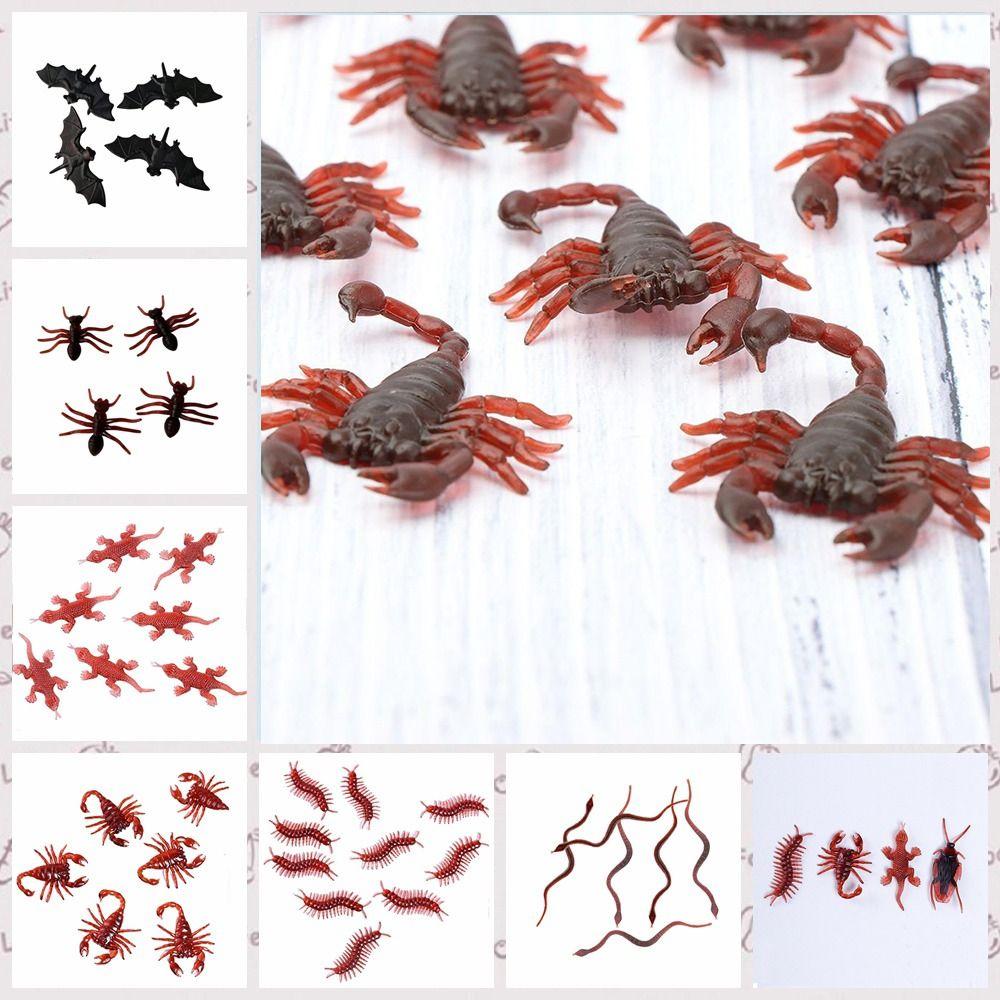 10Pcs/set Centipede Simulation Cockroach Model Simulation Fake Rubber Cockroach  Tricky Props