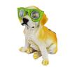 Solar Dog Statue with Glasses Resin Puppy Solar Lamp Garden Decor Solar Powered Dog Light for Home Yard Patio Lawn Pathway