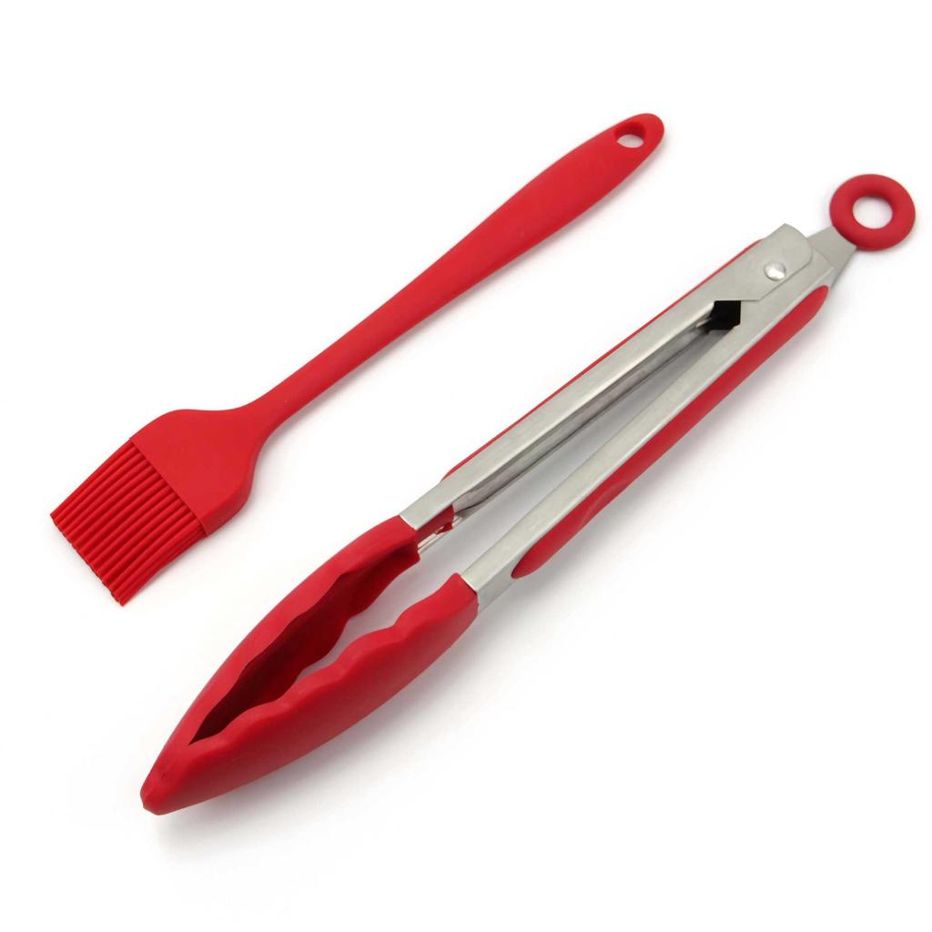 Silicone High-Temperature Resistant Tongs - Ideal for Grilling, Frying, and Bread - Stainless Steel Kitchen Tool