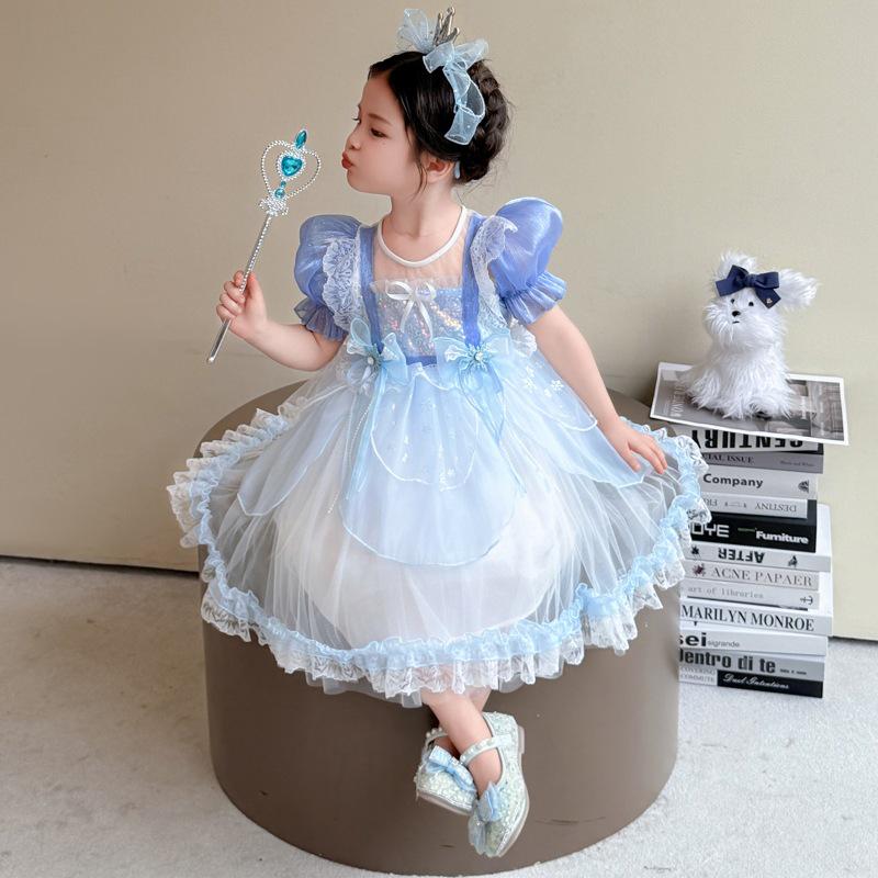 Girls' Summer Elsa Princess Lolita Mesh Party Dress