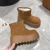 Fashion 8CM New Winter Women Warm Snow Boots Heels High Top Sport 2025 Autumn Sneakers Platform Motorcycle Boots Women Botas Feminina