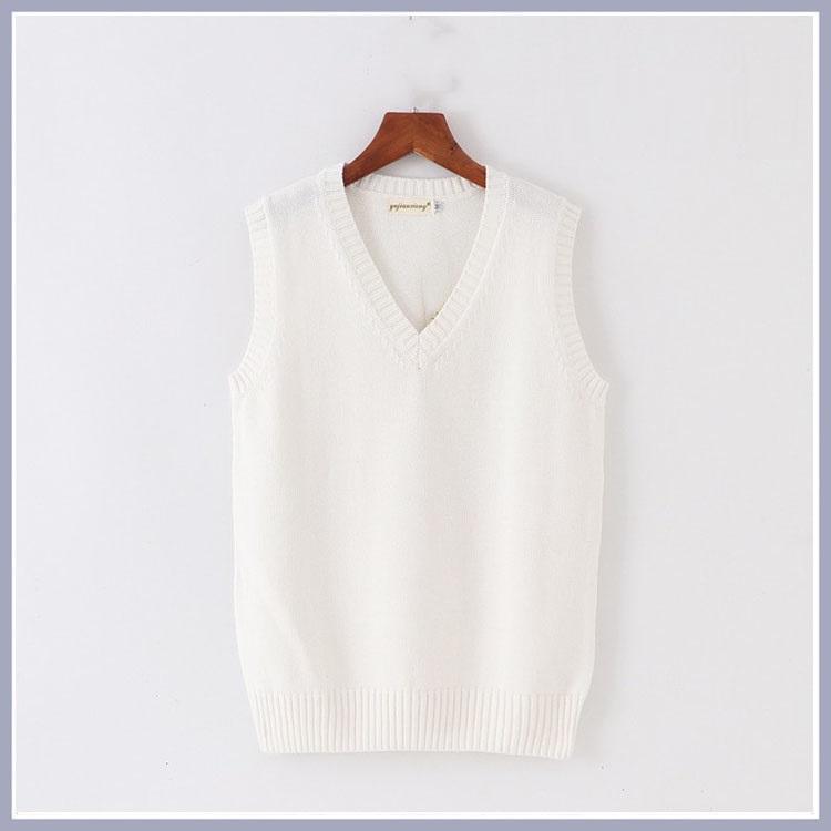 Gilet a Maglia Senza Maniche Donna Uomo Scollo a V Preppy Studenti Ragazzi Ragazze Classico Primaverile Maglione Lavorato a Maglia Moda Coreana Gilet Retrò