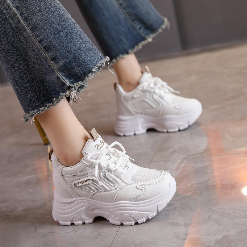22 Years of Inner Height Increase, New Autumn Platform Dad Shoes, Mesh Sneakers