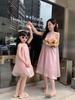 Summer 2023 Mother-Daughter Pearlescent Quicksand Princess Dresses – Fashionable Matching Evening Outfits