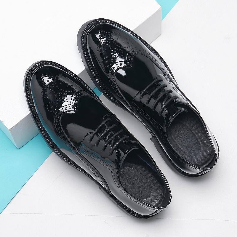 Módní pánské boty zvyšující výšku o 8/10 cm, černé, z vysoce kvalitní kůže, ležérní boty, formální oblek do kanceláře, pánské business boty, svatební boty