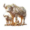Golden Bull Wealth Gem: Luxury 2D Acrylic Desktop Ornament