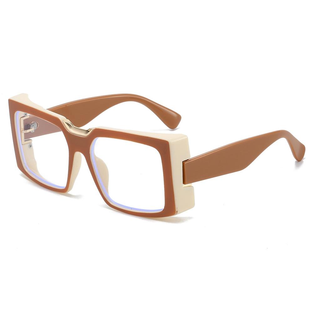 New Color Splicing Square Anti Blue Light Glasses Ins Advanced Simple Anti Mobile Phone Computer Radiation Unisex Punk Glasses