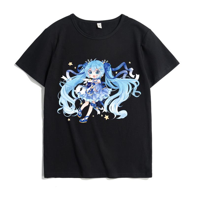 Hatsune Miku MIKU Co Branded Printed TShirt for Unisex and Unisex Anime Round Neck Summer Fashion Trend Short Sleeve