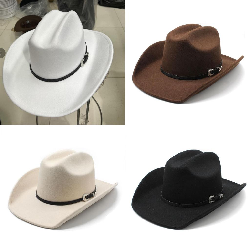 Western Cowboy Hat For Men Women Wool Felt Sun Protection Stylish Summer Accessory