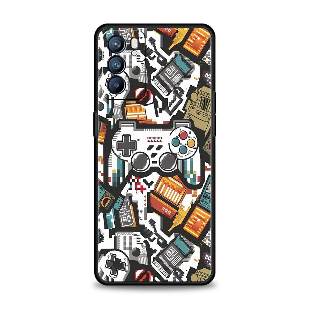 Game Controller Graphic Phone Case For Oppo A17 A31 A54 A57 A78 A79 A98 Find X5 X6 Reno 6 7 8 10 11 12 13 F Pro Soft TPU Cover
