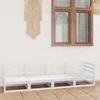 VidaXL 4-Seater Garden Sofa Patio Sofa Terrace Furniture Outdoor Sofa Outdoor Furniture White Wood 3075360