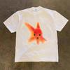 Vintage Retro Goldfischdruck Kurzarm Unisex T-Shirt S-5XL