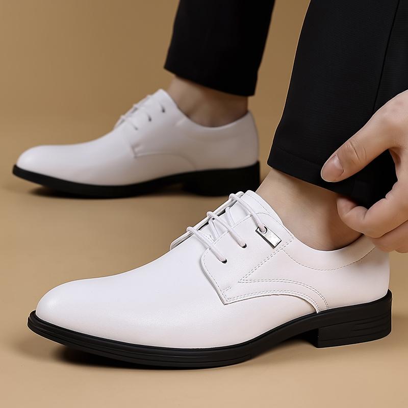 Men Business Dress Shoes Black Brown Leather Lace Up Oxfords Shoes Comfortable WEdding Party Shoes Formal Office Work Footwear