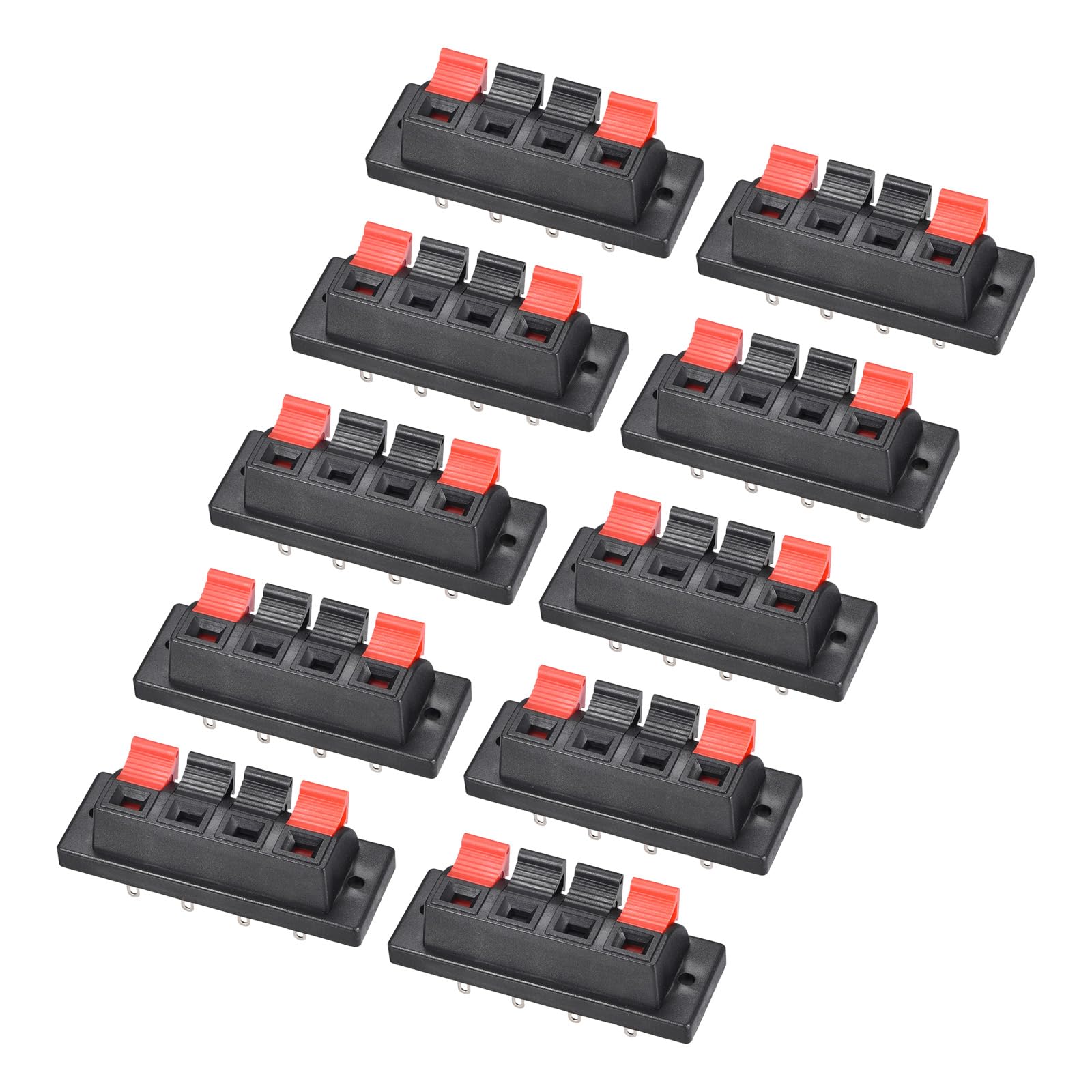 

Rebower Spring Push Release Socket Speaker Terminal Connector Speakers Audio 58mm Red Black 10pcs 4-Position [For & Players] - / & /
