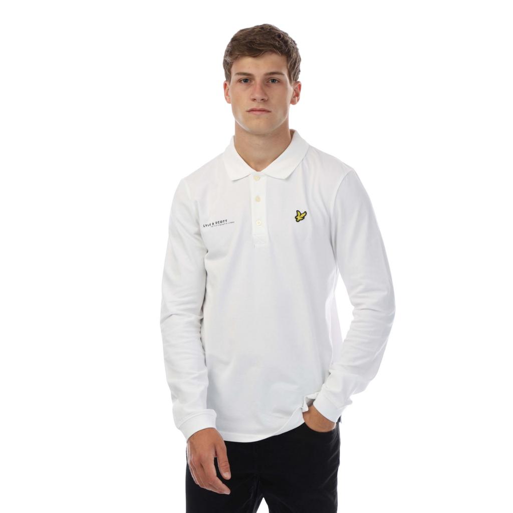Lyle & Scott Mens Co-Ordinate Print Logo Long-Sleeved Polo Shirt
