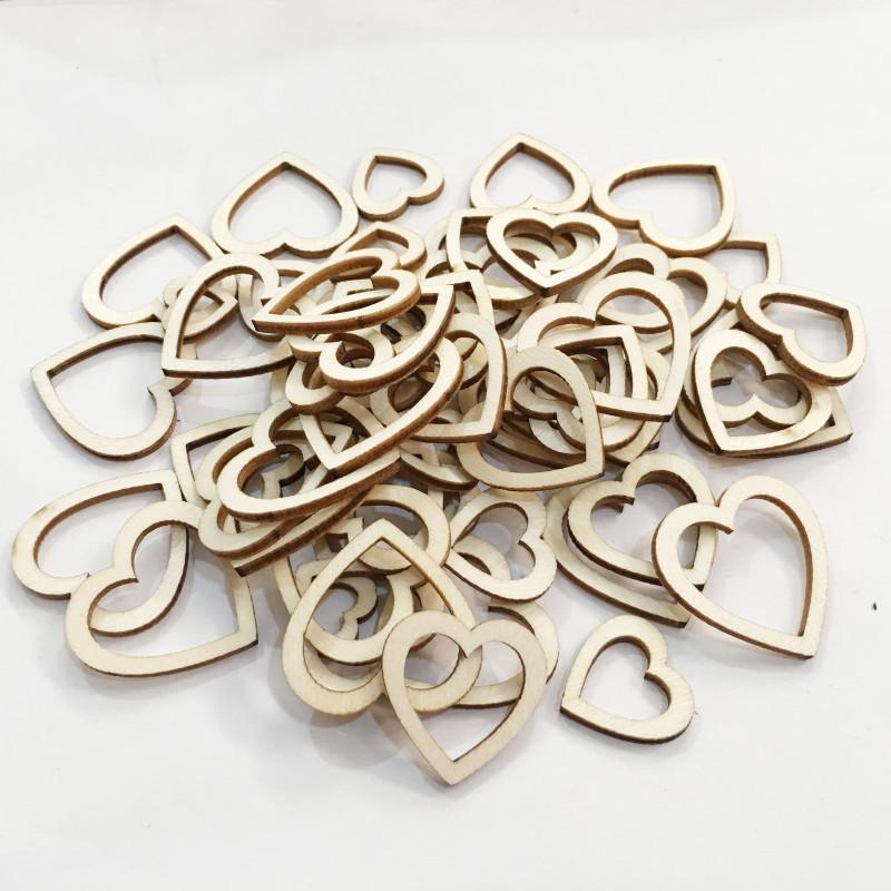 Eco-friendly Natural Wood Hollow Peach Heart Craft - Creative Style