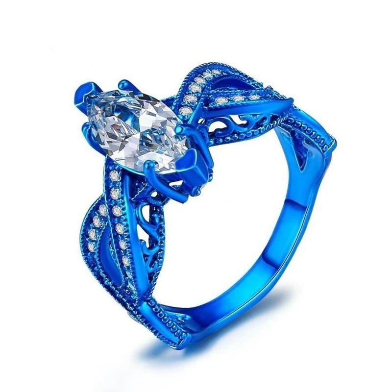 Fashion Couple Rings Exquisite Women Crystal Zircon Rings Set Trendy Men Stainless Steel Celtic Dragon Ring Wedding Jewelry Gift