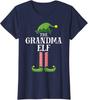 Grandma Elf Matching Family Group Christmas Party Ladies' Crewneck T-Shirt