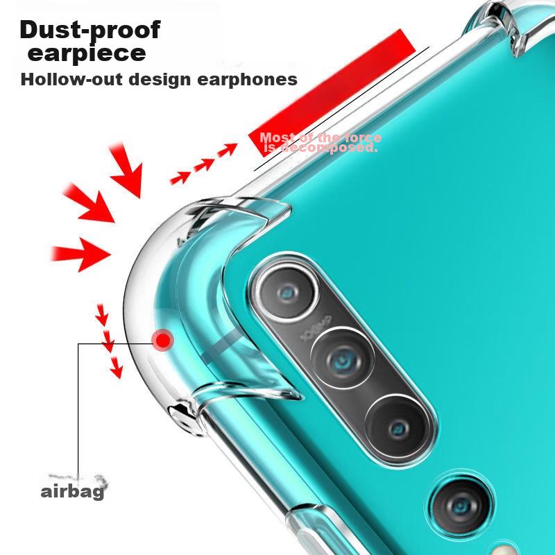 Kelleia Xiaomi 10 Phone Case, Xiaomi 10 Protective Cover, Full Protection Shockproof TPU Airbag Soft Case/Protective Case, Transparent, 6.67 Inches