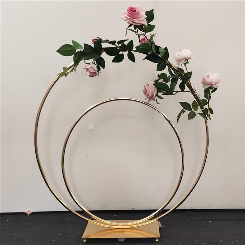 Iron Art Round Ring Flower Stand for Wedding Ceremony and Stage Decoration