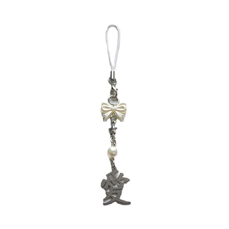 

Sweet Bowknot Rabbit Love Charm Pendant Chain Phone Straps Pocket Keychain Strap 1