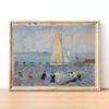 Vintage Seascape Painting Posters Boat on The Bay Prints Canvas Printing Wall Art Picture for Living Room Home Decoration