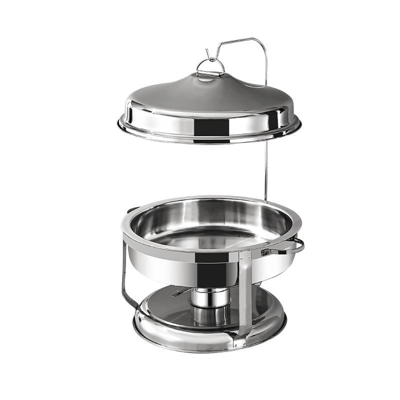 Gold Round Stainless Steel Folding Chafing Dish Set with Folding Frame