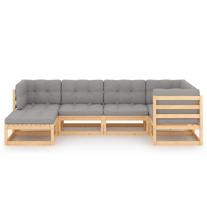 Maison Exclusive - Salon de jardin 6 pcs avec coussins Bois de pin massif