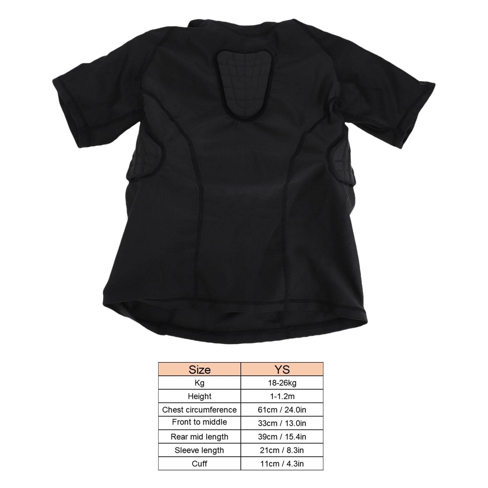 Youth Padded Compression Shirt Short Sleeve Chest Rib Protector Gear for Football Rugby Basketball - Kids Boys Compression Shirt YL