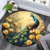 Peacock Round Area Rug,Carpet Rug for Living Room Bedroom Sofa Playroom Decor,Non-slip Floor Mat