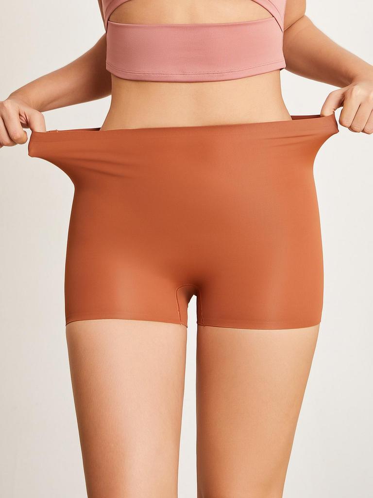 1pc High Waist Seamless Boxer Briefs For Women Boyshorts Soft Safety Panties Under the Skirts Underwear Anti-lighting No Rolling Shorts Lingerie