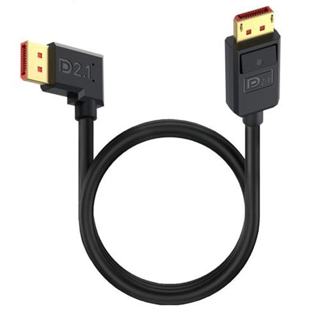 

50cm DisplayPort 2.1 to Left Angled DP2.1 Extension Cable 54Gbps 16K 30Hz Video Cord A