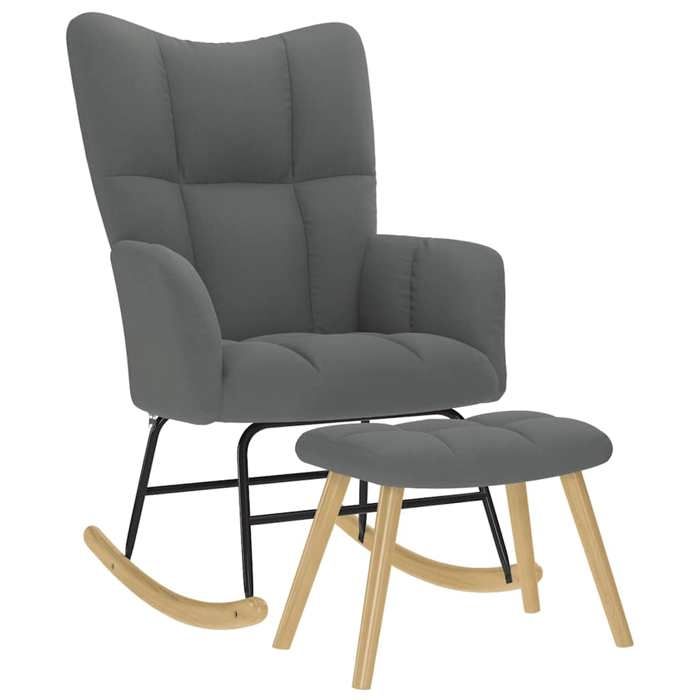 VidaXL Chaise à bascule avec repose-pied Gris foncé Tissu, chaise, chaise de relaxation, fauteuil relax, chaise de salon, 4016801