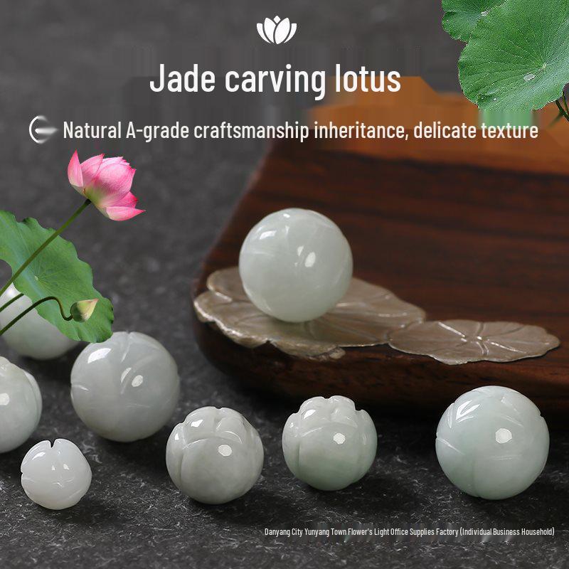 Natural Grade A Jade Lotus Beads: DIY Jewelry and Bracelet Accessories